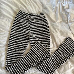 Striped Black and White Kids Leggings